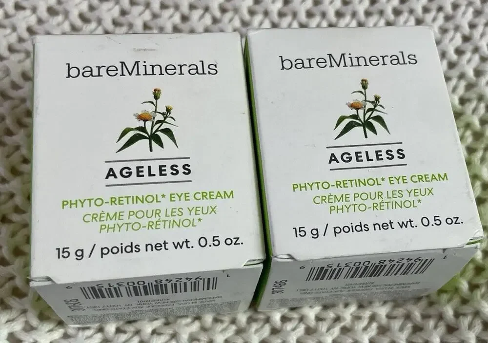 bareMinerals Ageless Phyto-Retinol Eye Cream .5 oz each Full Size Lot Of 2